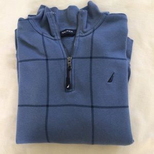 Nautica Blue Collared Sweatshirt with Zipper Size XL
